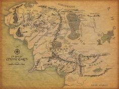 the middle earth map from lord of the rings