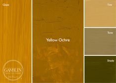 the colors of yellow and brown are shown in this color palette, which is also available for