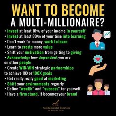 a poster with the words want to become a multi - millionaire?