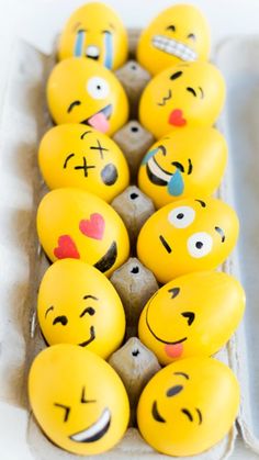 there are many emoticions in an egg carton