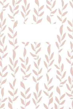 a white and pink wallpaper with leaves on it