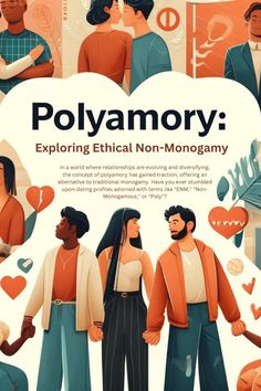 the cover of polyamory exploring ethnic non - monogammy, with illustrations of men and women