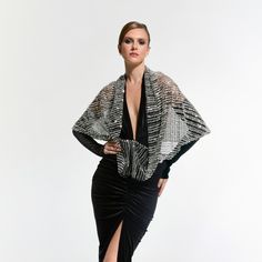 High quality velvet fabric and draped skirt cut elegantly emphasizes the body lines, while the deep V-neck adds a modern and sophisticated air. The stone hood detail and long glove details add a flashy and stylish touch to the dress, drawing attention to itself.   You can combine it with minimal accessories to complete your style and achieve a perfect look with a simple heeled shoe.   Handmade in Turkey.  Care: Dry clean only Composition: 100% PES   Care: Dry clean only Animal Print Party, Knit Loungewear, Stocking Fillers For Him, Minimal Accessories, London College Of Fashion, Draped Skirt, Dress Drawing, Stocking Fillers For Her, Holiday Party Outfit