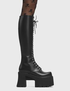 On Ropes Chunky Platform Knee High Boots Platform Boots Knee High, Platform Knee High Boots, Goth Shoes, Trendy Heels, Boots Knee High, Vegan Boots, Shopping Coupons, Black Platform, Chunky Platform