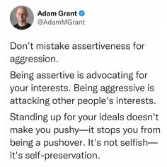 an email message from adam grant about being aggressive