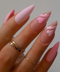 Valentine Day Nails Simple, Birthday Aesthetic Nails, February Almond Nails Ideas, Professional Business Nails Classy, February Birthday Nails Ideas, Valentines Day Nails Acrylic Almond, Summer Stiletto Nails Ideas, Pink Nails Valentine's Day, Valentines Day Nails Almond