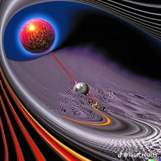 an artist's rendering of a distant object in the sky with its magnetic field