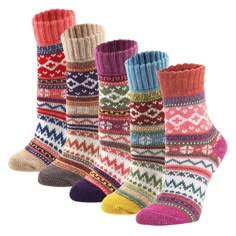 PRICES MAY VARY. Great Gifts Choice: Everybody needs more socks. YZKKE winter warm wool cotton socks make the perfect present for hikers, outdoor walkers, perfect for christmas days or daily wear. Beautiful design for the coming Christmas festival. you also could choose for your girlfriend, daughter, wife, Mother, Mom, as birthdays, Christmas gift. or as women socks gift. SIZE & CARE : 5 pack Womens wool socks come is a standard US SIZE that fit shoe sizes from US 5 - 9, so everyone can enjoy th Womens Wool Socks, Womens Cycling Clothes, Knitted Socks, Girly Gifts, Winter Socks, Warm Socks, Vintage Winter, Wool Socks, Sock Gifts