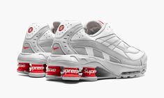 The Supreme x Nike Shox Ride 2 “White” is one of several colorways of the retro performance running shoe featured in the collaboration between the streetwear brand and Nike.  From Supreme’s Spring/Summer 2022 collection, the Nike Shox Ride 2 in “White” brings back the vintage running shoe that originally debuted in 2004.  It is complete with a lightweight white mesh upper with overlays designed in light grey leather and nubuck.  In true Supreme fashion, the brand places its signature branding on Supreme Fashion, Supreme Shoes, Nike Shox R4, Vintage Running, Converse Nike, Nike Air Jordan Shoes, All Nike Shoes, Sneaker Lovers, Exclusive Sneakers