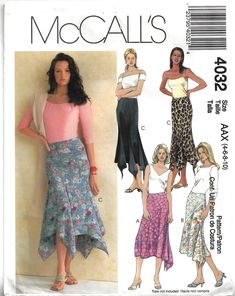 a women's skirt and top sewing pattern