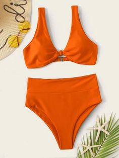 Women's Bikinis | Two-Piece Swimsuits | SHEIN USA Indian Jewelry Earrings, Swim Shirts, V Neck Top, Beachwear For Women, Outfit Look, Swim Wear, Pop Fashion, V Neck Tops