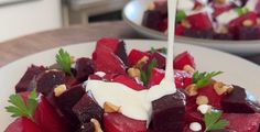 Beets with Whipped Goat Cheese Healthy Easy Recipes, Beet And Goat Cheese, Clean Eating Guide, Whipped Goat Cheese, Beet Recipes, Roasted Beets, Beet Salad, Printable Recipe Cards, Mediterranean Cuisine