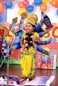 Lord Murugan Fancy Dress, Fancy Dress Costumes Kids Indian, Fancy Dress Competition Ideas For Kids Indian, Radha Costume For Baby Girl, Geeta Maa Dancer Dress, Competitions For Kids, India For Kids