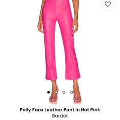 Never Worn. Faux Poly Leather Pant. Medium/6. Chic Pink Leather Pants For Party, Chic Pink Faux Leather Bottoms, Trendy Fitted Pink Leather Pants, Chic Pink Leather Pants, Spring Pink Leather Pants For Night Out, Chic Pink Leather Pants For Spring, Pink Leather Pants For Spring Night Out, Pink Leather Pants For Night Out In Spring, Spring Leather Pants For Night Out