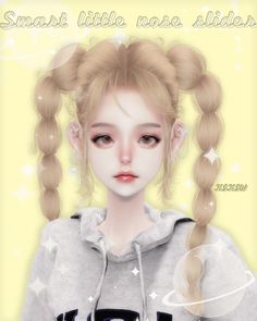 a digital painting of a girl with long blonde hair wearing a hoodie and stars in the background