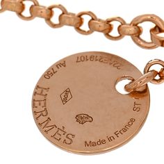 This is an authentic HERMES 18K Rose Gold PM Kelly Clochette Bracelet ST. The bracelet is crafted of 18 karat rose gold and features clochette and key charms on a polished link chain. Hermes Bracelet, Key Charms, Hermes Jewelry, Rose Gold Bracelet, Gold Bracelet Chain, 18k Rose Gold, Link Chain, Chain Bracelet, Gold Bracelet