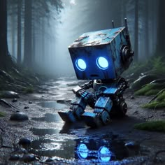 sad, 3d render, 4k, hyper realistic, realistic, raining, forest Creepy Robot, Laputa Robot, 4 Morant, Mandalorian Jedi, Cute Monster Illustration, Vagabond Manga, Alien Aesthetic, Astronaut Wallpaper, Monster Illustration