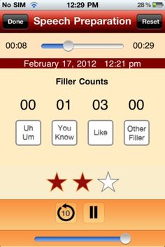 an iphone screen showing the time for speech preparation