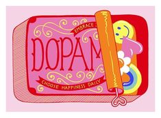 an image of a dopam sticker on a pink background