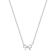 Silver Bow Necklace, Pretty Jewellery Silver, Dainty Silver Jewelry, Best Necklace, Silver Necklace Simple, White Blouses, Mode Zara, Necklaces Silver