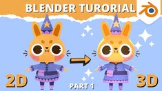 two cartoon rabbits are standing next to each other with the words blender tutor part 1