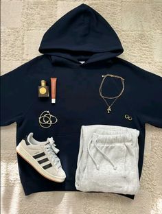 @catsparklelife on tiktok Aelfric Eden Hoodie Outfit, Adwysd Joggers, Brandy Clothes, Guess 2000s, School Mood Board, Basic Outfit Ideas, Low Rise Flared Jeans, Scoops Ahoy