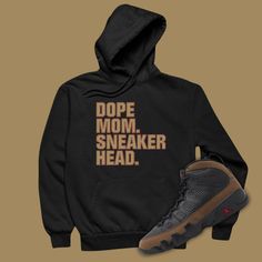 This sneaker match hoodie is the perfect sweatshirt to match your Jordan 9 Olive. Super soft and will make a great gift for sneakerheads or sneaker collectors. * Style: Pullover Hoodie - Shoes not included * Materials: 100% cotton. Dark Heather is 65% polyester, 35% cotton * Shirt Size: S, M, L, XL, 2XL, 3XL, 4XL, 5XL * Custom Made: Not Jordan Brand or Nike ● We strive to color-match the actual sneakers. When an exact color match is unattainable we use the closest color code available. ▶▶ F E A T U R E S ✔️It feels soft and lightweight, with the right amount to stretch. ✔️It is comfortable and flattering for women & men. ✔️The double stitching on the neckline and sleeves add more durability to what is sure to be a favorite. ✔️Wearable all year around ✔️Made with high-quality material ✔️Sho Olive Hoodie, Retro 9, Air Jordan 9, Jordan 9, Christmas Matching, Sneakers Looks, Elevate Your Outfit, Matching Jordans, Black Sweatshirt