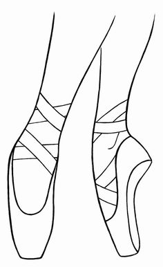 a drawing of a pair of ballet shoes with their soles exposed and tied together