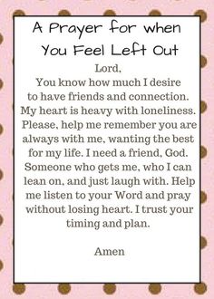 a prayer for when you feel left out