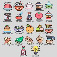 an illustrated poster with different types of food