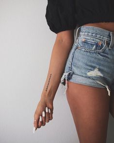 Popular Tattoos For Women, Script Tattoo Placement, Word Tattoo Placements, Small Words Tattoo, Writing Tattoos, Text Tattoo, Inspiration Tattoos, Tattoo Script, Arm Tattoos For Women