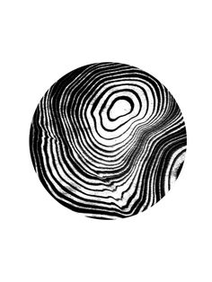 a black and white image of a circular object with wavy lines in the shape of a circle