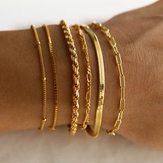 Bracelet Pack, Gold Bracelet Set, Real Gold Jewelry, Gold Jewelry Sets, Gold Armband, Snake Chain Bracelets, Chain Bracelets, Gold Bracelets