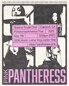 the poster for pink panther's concert