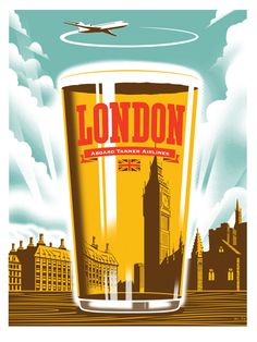 an old poster advertising london beer