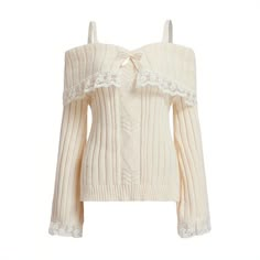 Faster shipping. Better service Beige Off-shoulder Winter Tops, Cozy Off-shoulder Winter Tops, White Knit Off-shoulder Tops, White Off-shoulder Knit Top, Cream Off-shoulder Top For Fall, Off-shoulder Soft Knit Sweater, Soft Knit Off-shoulder Sweater, Spring Off-shoulder Knitted Sweater, Spring Knitted Off-shoulder Sweater