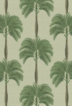 a wallpaper with green palm trees on it