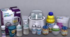 an assortment of baby products displayed in front of a gray background with the words philips aveit on it