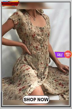 Mid-calf Scoop Print Short Sleeve Regular Women's Dress Mid Length Short Sleeve Dress, Dresses To Buy, Swimwear Dress, Loungewear Set, Midi Dresses, The Picture, Women's Fashion Dresses, Long Tops, Mid Calf