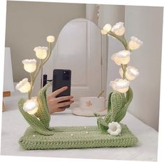 Return Policy Fast Delivery Trusted seller Makeup Vanity Mirror with led Light, Handcrafted Crochet Flower Accent for Room Decoration Product Description Illuminate your beauty routine: Built-in LED lights provide optimal lighting for flawless makeup application Handcrafted crochet flower accent: Each mirror features a unique and charming handmade detail, adding a personalized touch to your space Dual functionality: Not just a practical beauty tool, but also serves as a stunning room decoration. Versatile placement: Perfect for bedrooms, bathrooms, or dressing areas, adding elegance and charm wver it's placed. Elevate your decor: Enhance the style and sophistication of your home with this captivating addition to your space. Shipping Returns Payment Shipping Shipping is FREE to all addresse Cute Furniture, Fantasy Homes, Cute Bedroom Decor, Cute Room Ideas, Cozy Room Decor, Dream Room Inspiration, Room Makeover Inspiration, Cute Room Decor, Cozy Room