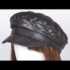 Fashion Quilted Hat Light Weight Black Brand New Never Worn Black Flat Cap For Spring, Chic Cap Hat, One Size Fits Most, Chic One Size Fits Most Cap Hat, Chic One Size Fits Most Cap, Chic One-size-fits-most Cap, White Baseball Hat, Vintage Style Hat, Crochet Winter Hats, Pork Pie Hat