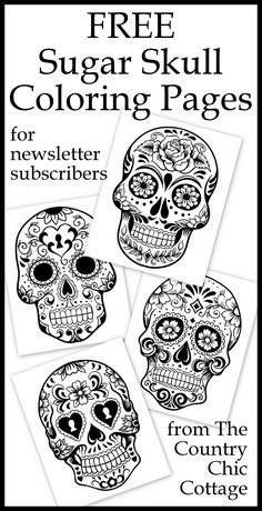 the sugar skull coloring pages are available for adults and children to print on their own