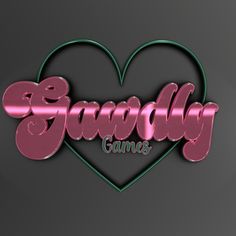 the word gravity in pink and green with a heart on it's left side