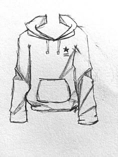 a drawing of a hoodie on a white paper