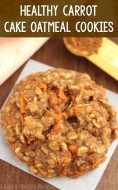 healthy carrot cake oatmeal cookies with text overlay