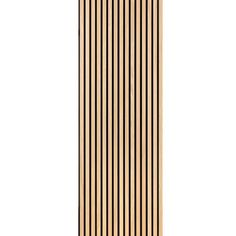 a tall wooden panel with vertical stripes on the bottom, and horizontal lines on the top