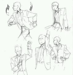 some sketches of people doing different poses