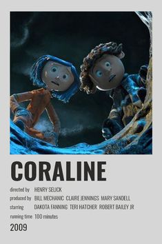 an advertisement for coraline with two people in the water