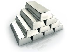 a stack of silver bars sitting on top of each other