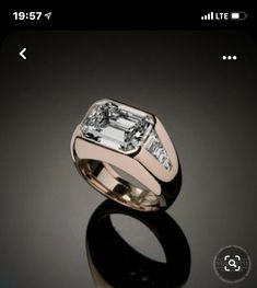 Men's Diamond Rings Design, Emerald Diamond Ring Men, Men’s Emerald Ring, Emerald Cut Diamond Jewelry, Men Ring Design, Emerald Mens Ring